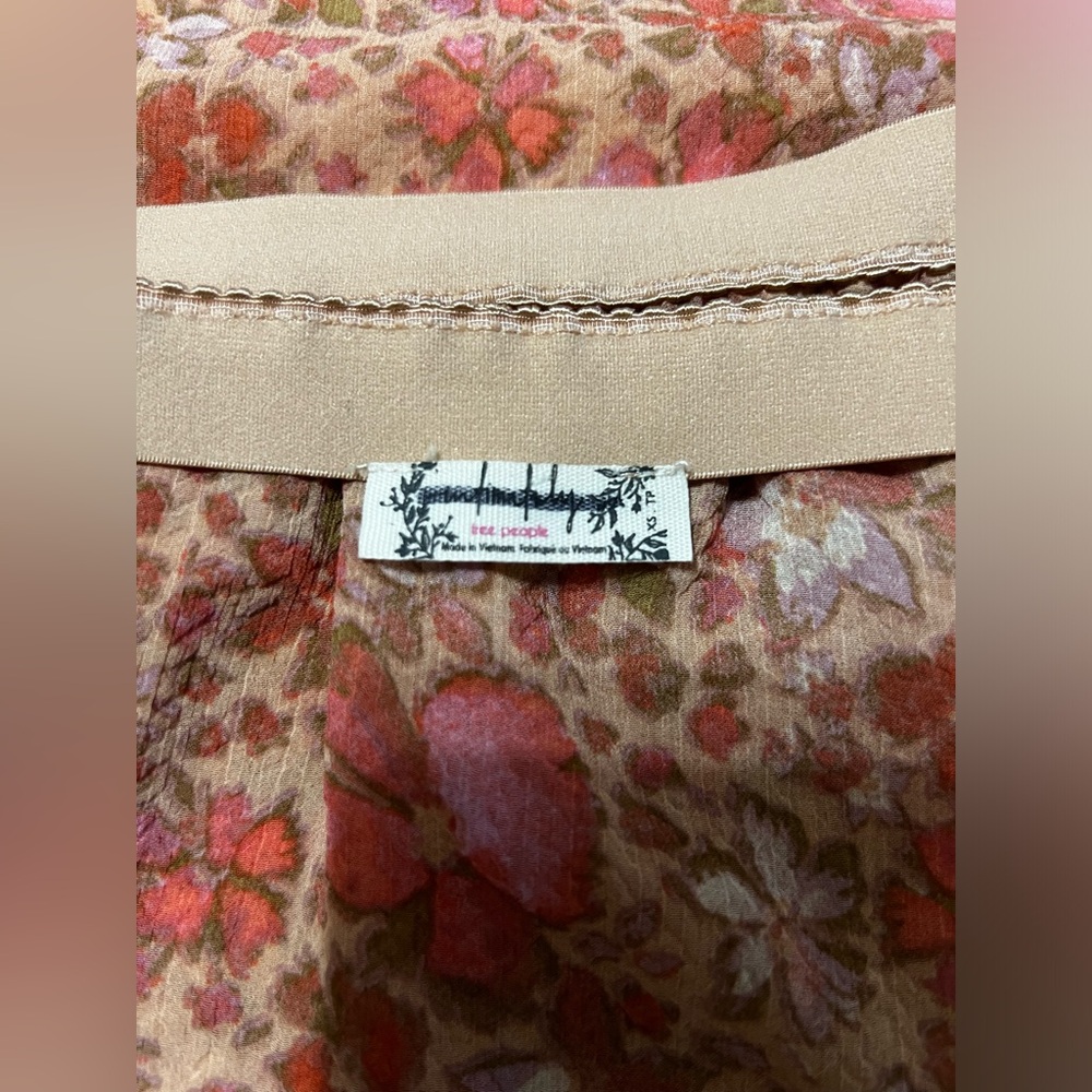 NWOT Free People Intimately Romance Me Beige Tan Orange Floral Maxi Skirt XS - Picture 13 of 13